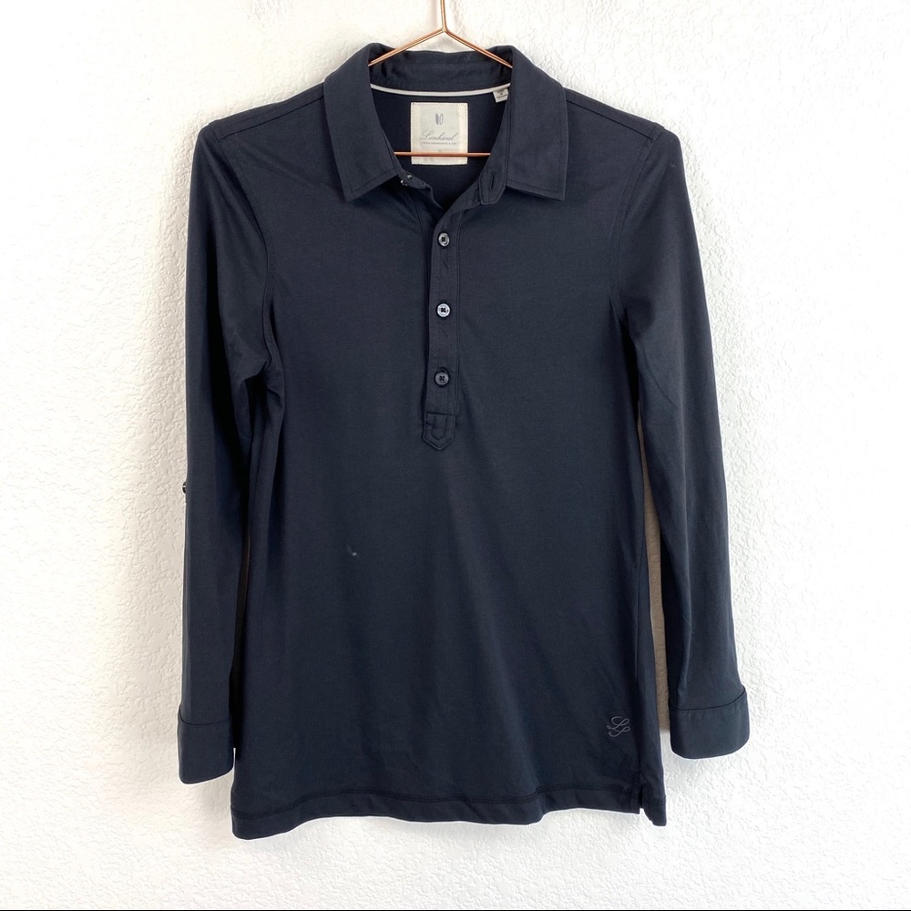 Linksoul Black Long Sleeve Polo Roll Up Sleeves S - Picture 2 of 7
